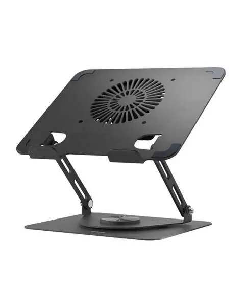 Green Lion Adjustable Laptop Stand with Cooling Fan-Black