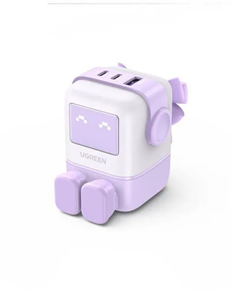Ugreen Nexode Rg 65w Gan Usb-a 22.5w+usb-c1 65w Max Fast Charger-purple