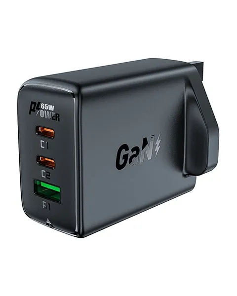 Acefast A44 Pd65w Gan 2 Usb-c To Usb-a Charger-black