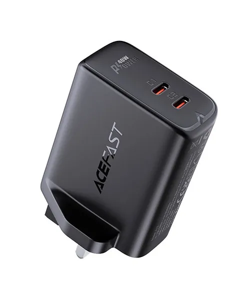 Acefast A12 Fast Charge Wall Charger PD40W (2xUSB-C)-Black