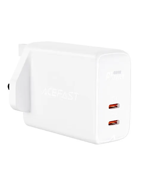  Acefast A12 Fast Charge Wall Charger PD40W (2xUSB-C)-White