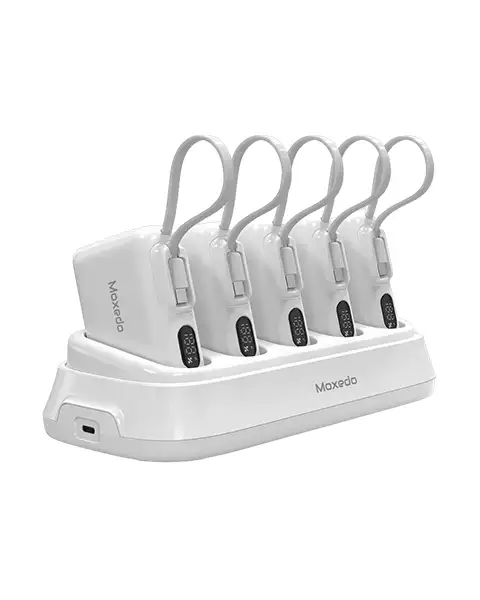Moxedo Combo 5x10000 Mah Powerbank With Charging Dock-white