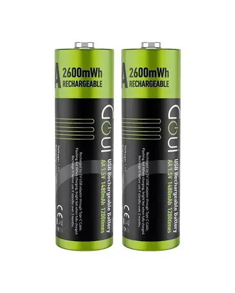  Goui Long Lasting Power 2 Pcs Rechargeable AA Battery