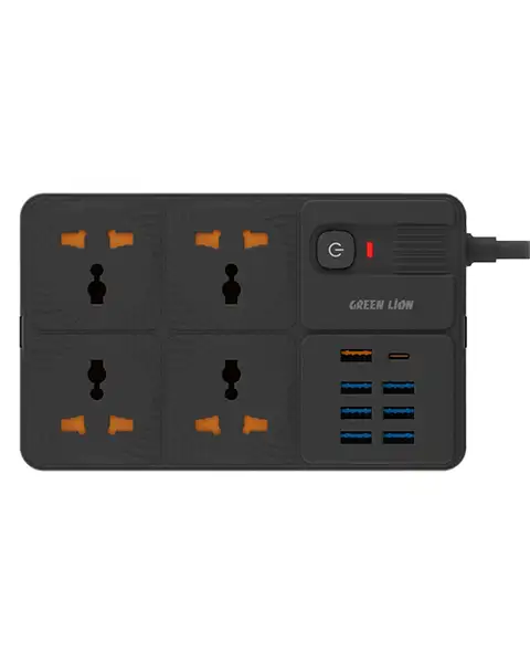  Green Lion UK Power Socket 7 USB-A Port And 1 PD Port-Black