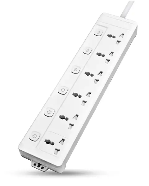 LightX Extension with Switch 6 Socket And 5m with Individual Switch 3250W SLX-1K6-5M