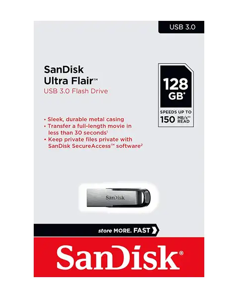 SanDisk 128GB Ultra Flair USB 3.0 Flash Drive - SDCZ73-128G-G46