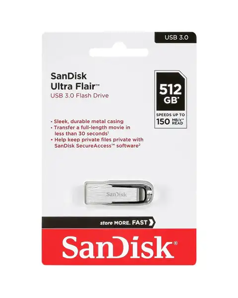  SanDisk 512GB Ultra Flair USB 3.0 Flash Drive - SDCZ73-512G-G46