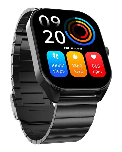 HiFuture APEX 2.04 AMOLED Stainless Steel Smartwatch-Black