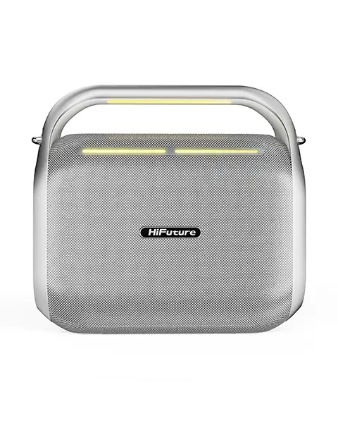  HiFuture Music Box 200 Portable Wireless Speaker Bluetooth 5.3 RGB lights-Silver