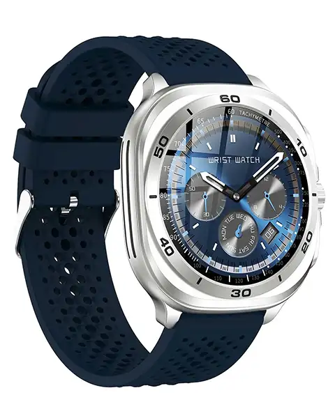 Swiss Military Dom7 Smart Watch With Silverframe Bluesiliconstrap