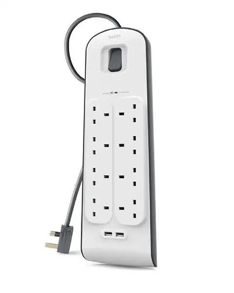 Belkin Power Strip Surge Plus Protector 8 Way Out 2 USB Out - 2m