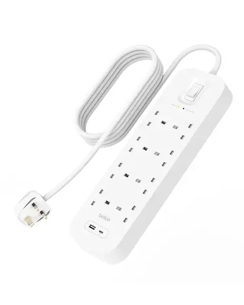 Belkin Power Strip Surge Protector with 8 Outlet with 1 USB-C And 1 USB-A 2-M