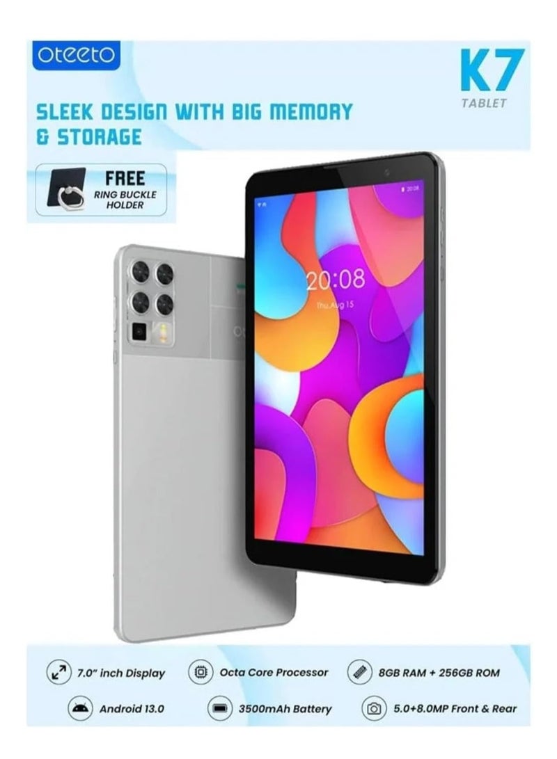 Oteeto K7 7.0 Inch Android Tablet, 8 GB RAM, 256 GB ROM