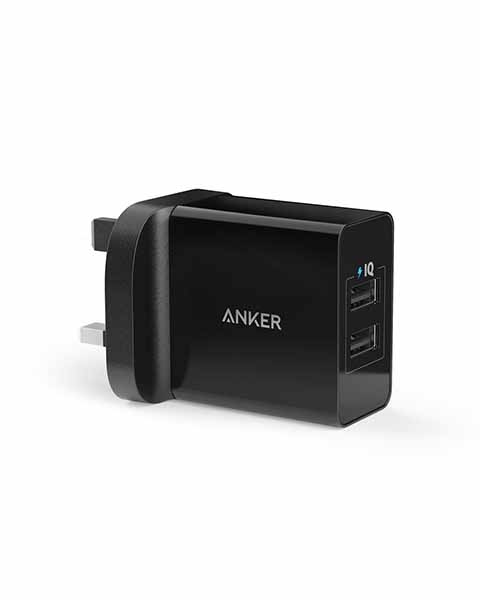  Anker 24W 2-Port USB Charging Adaptor