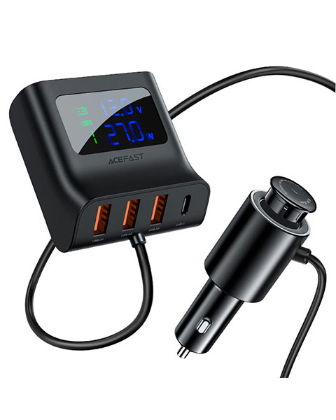  Acefast B8 Fast Charge Car Charger HUB(3xUSB-A+1xUSB-C)