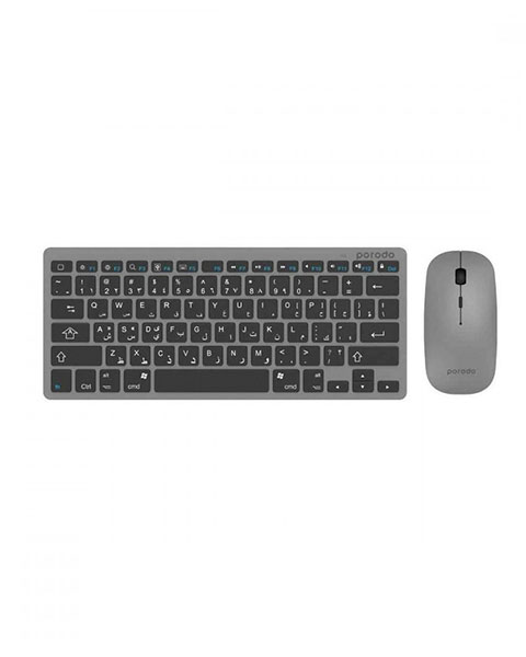  Porodo Wireless Super Slim and Portable Bluetooth Keyboard with Mouse English and Arabic