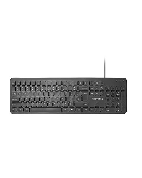  Promate EasyKey-4 Ultra Slim Quiet Key Wired Keyboard