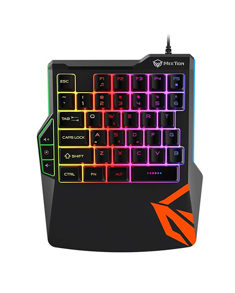  Meetion KB015-Left One-Handed LED Rainbow baklight Gaming Keyboard