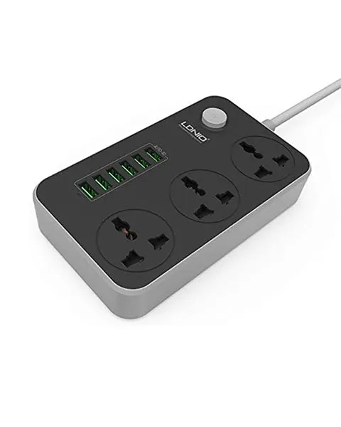  LDNIO Universal Power Strip 2500W 10A 6 USB Ports 3.4 A - 2m Cord