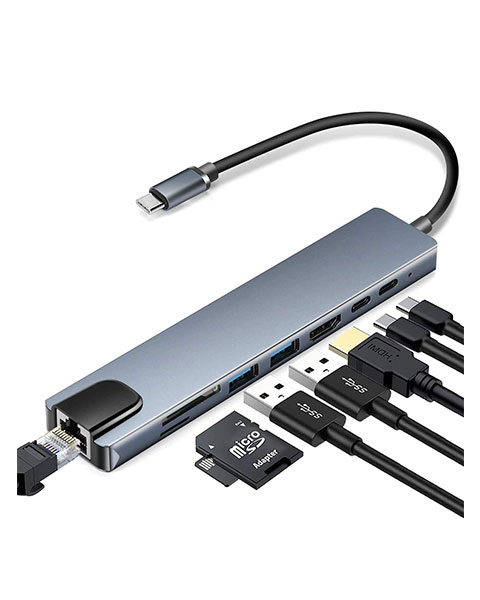 MIICAM USB C Hub 8 in 1 Multifunction Adapter