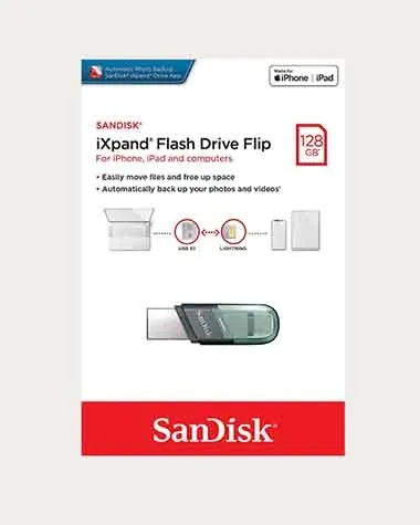 SanDisk iXpand USB 3.0 Flash Drive Flip 128GB for iOS and Windows