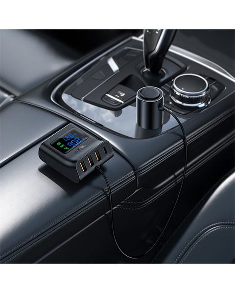 Acefast B8 Fast Charge Car Charger HUB(3xUSB-A+1xUSB-C)