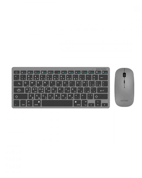 Porodo Wireless Super Slim and Portable Bluetooth Keyboard with Mouse English and Arabic