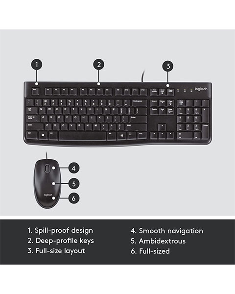 Logitech MK120 Wired Keyboard and Mouse Combo