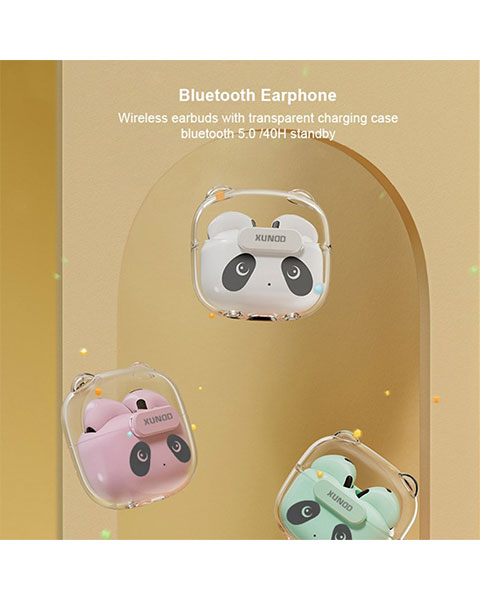 XUNDD X15 GT-05 Cute Panda Bluetooth Earphone Half In-Ear Wireless Headset TWS