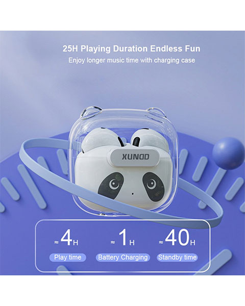 XUNDD X15 GT-05 Cute Panda Bluetooth Earphone Half In-Ear Wireless Headset TWS