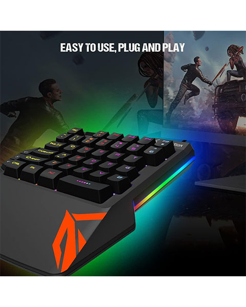 Meetion KB015-Left One-Handed LED Rainbow baklight Gaming Keyboard