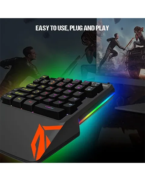 Meetion KB015-Left One-Handed LED Rainbow baklight Gaming Keyboard