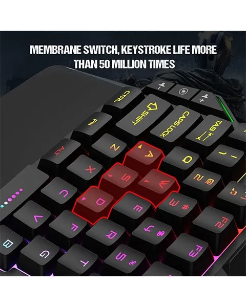 Meetion KB015-Left One-Handed LED Rainbow baklight Gaming Keyboard