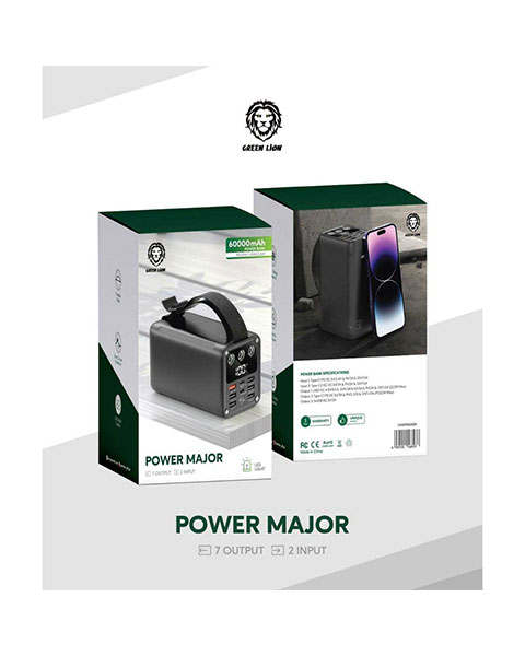 Green Lion Major 60000 mAh Power Bank PD20W USB22.5W