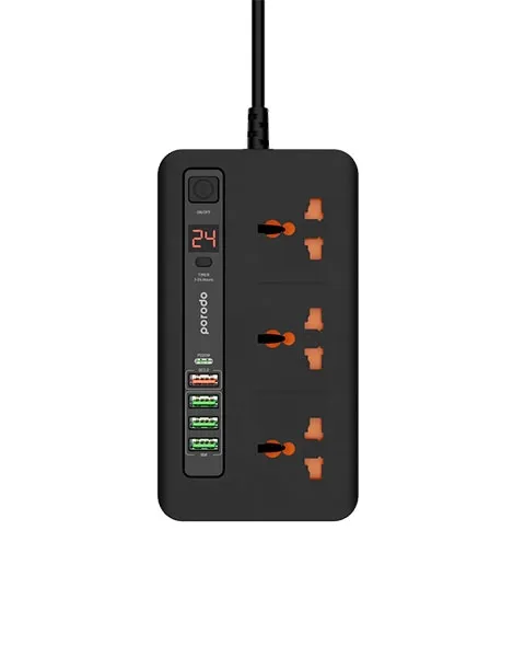 Porodo Multi-Port Power HUB 4 USB-A USB-C Ultimate Home Office Kit 2M