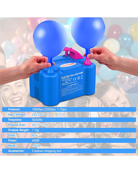 Electric Balloon Pump - Portable Dual Nozzle Electric â€‹Balloon Inflator Blower