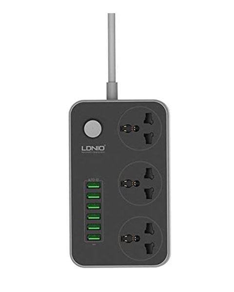 Online Shopping Qatar | Buy LDNIO Universal Power Strip 2500W 10A 6 USB Ports 3.4 A - 2m Cord at NetplusQatar.com