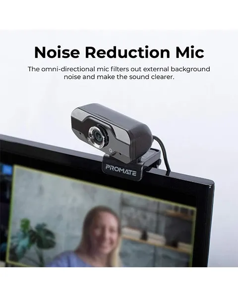 Promate Full HD 1080P Webcam With Noise-Reduction Mic