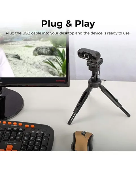 Promate Full HD 1080P Webcam With Noise-Reduction Mic
