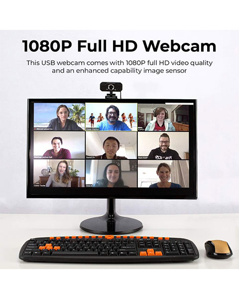 Promate Full HD 1080P Webcam With Noise-Reduction Mic