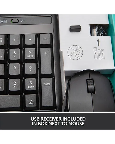 Logitech MK345 Wireless Combo Full-Sized Keyboard with Handed Mouse