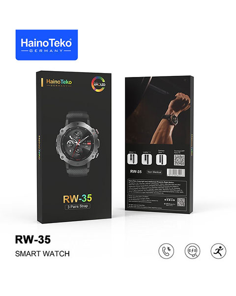 Haino Teko Germany RW-35 Round Shape Smart Watch With 3 Pair Strap