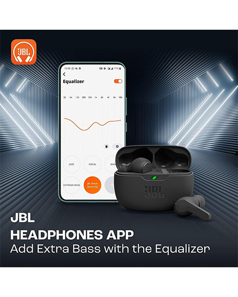 JBL Wave Beam, In-Ear Wireless Earbuds with IP54 and IPX2 Waterproofing