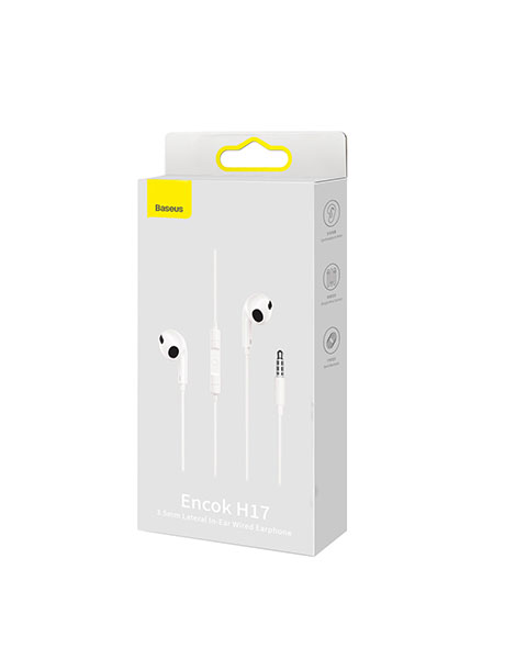 Baseus Encok H17 3.5mm minijack wired headphones white