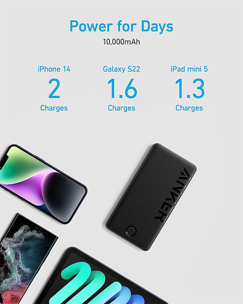 Anker 323 Power Bank 10,000mAh Portable Charger PowerCore PIQ