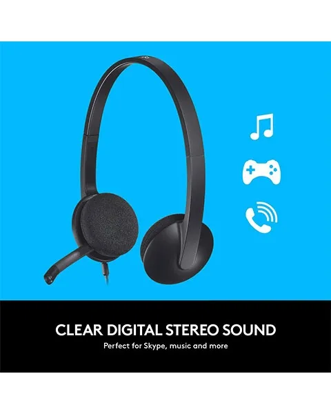 LogitechUSBHeadsetH340StereoWindowsandMacBlack
