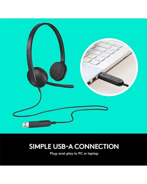 LogitechUSBHeadsetH340StereoWindowsandMacBlack