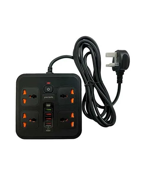 Porodo Multi-Port Super Hub 2 USB-C / 4 USB-A Universal AC Sockets