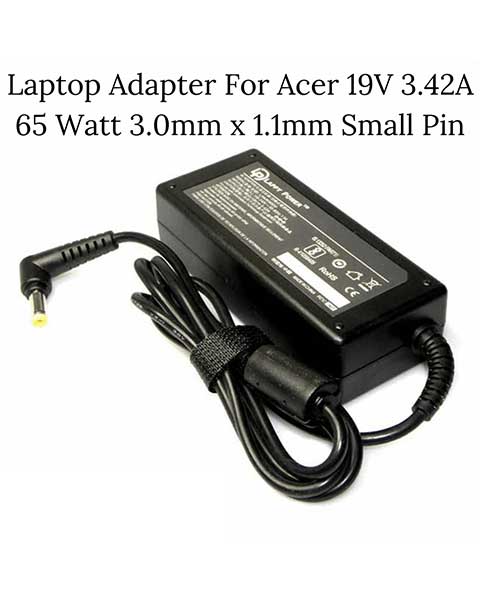  Acer Small Pin Laptop Charger 19V 3.42A 3.0MM 1.1MM 3 pin Power Cable
