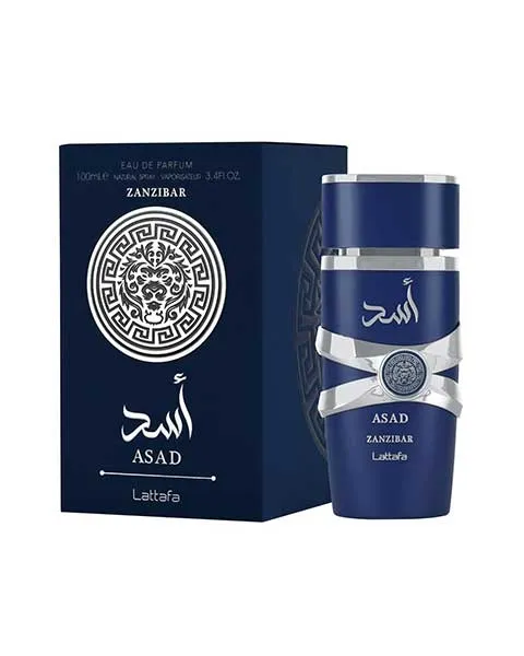 Lattafa Asad Zanzibar for Men Eau de Parfum Spray. 3.4 Ounce
